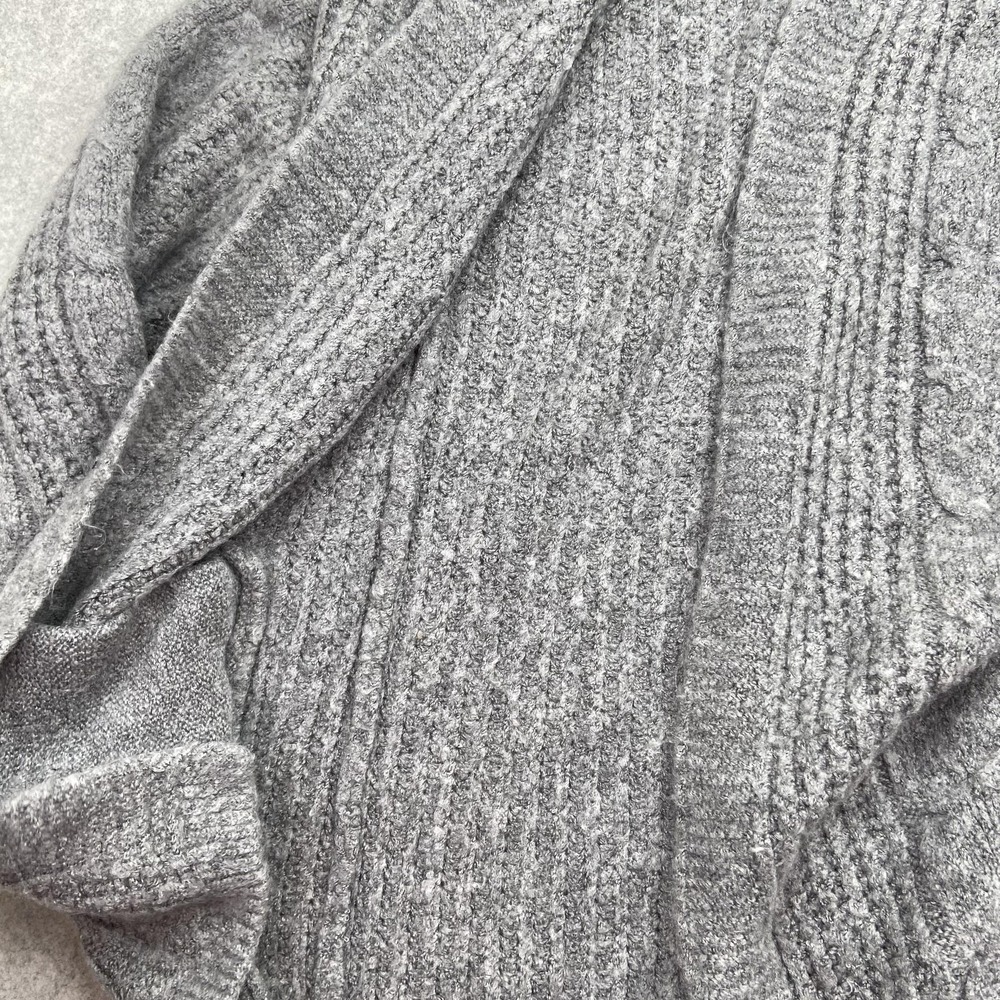 Abercrombie & Fitch Sweater Womens Large Gray Open Front Cable Knit Cardigan - Picture 4 of 12